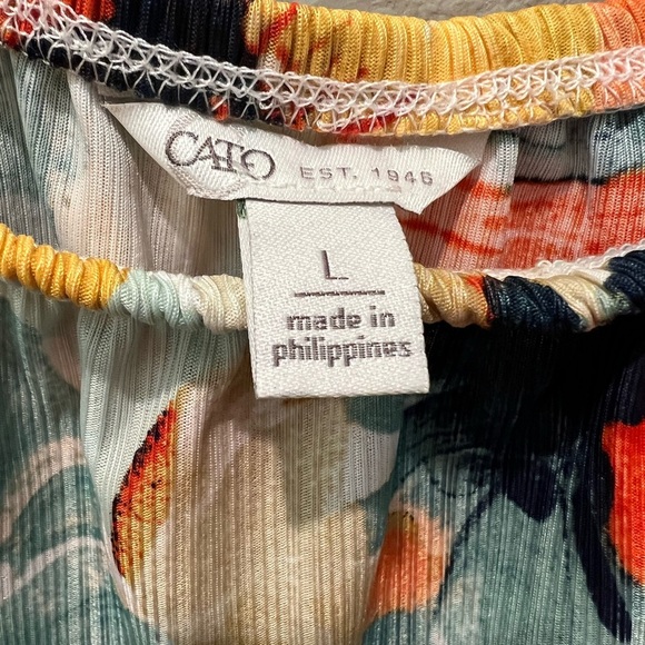 Cato Floral Off-Shoulder Ruffle Blouse Women’s Size L Multicolor Boho Top - Picture 3 of 6